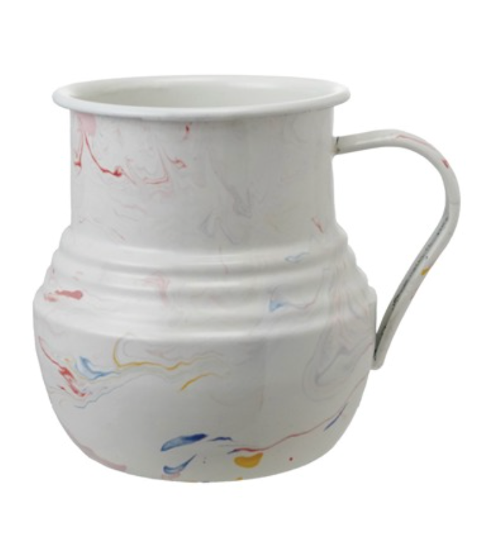 Enameled Pitcher With Marble Finish