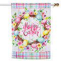 Evergreen- Easter Floral Wreath House Flag