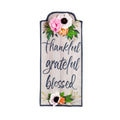 Evergreen- Thankful Grateful Blessed Floral Door Flag
