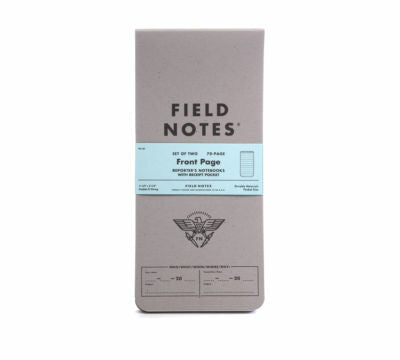 Field Notes Front Page 2-Pack features a reporter's style notebook with the wire binding on the top for easy writing.