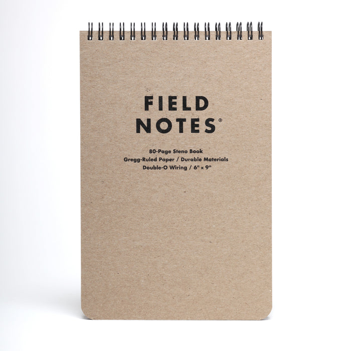 Field Notes Steno Pad- 80 pages of fine paper with a top spiral that stays out of the way when you write.