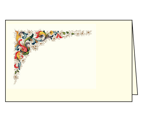 Fiorenza Folded Cards, 3.33 by 5.12  inches (8.5 by 13 cm.) when folded, and come in a box of 100 or pack of 10.