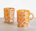 vintage Fire King Lustre Pineapple Mugs - lollygag
