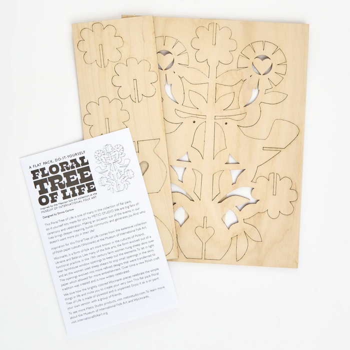 This flat pack, DIY Floral Tree of Life is made of plywood and unpainted. Enjoy it as is or paint your own version with a group of friends.