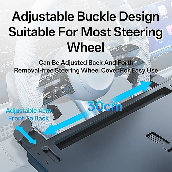 Folding Car Tray Table | Steering Wheel Desk Mount for Laptop and Food