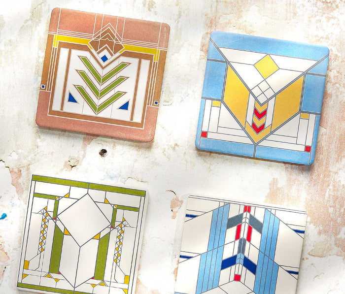 Frank Lloyd Harold Chevron Stone Coasters