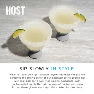 Glass Freeze Cooling Margarita Glasses