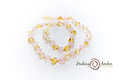 Gold Amber & Rose Quartz Teething Necklace