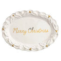 Gold Holly Merry Christmas Platter
