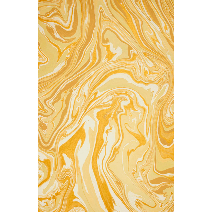 Handmade Indian Cotton Paper- Marbled Champagne -Free Spirit- shades of yellow and gold- full sheet