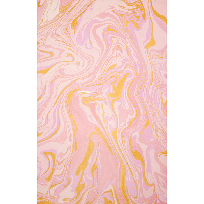 Handmade marbled paper "free spirit" champagne with pinks and gold- full sheet
