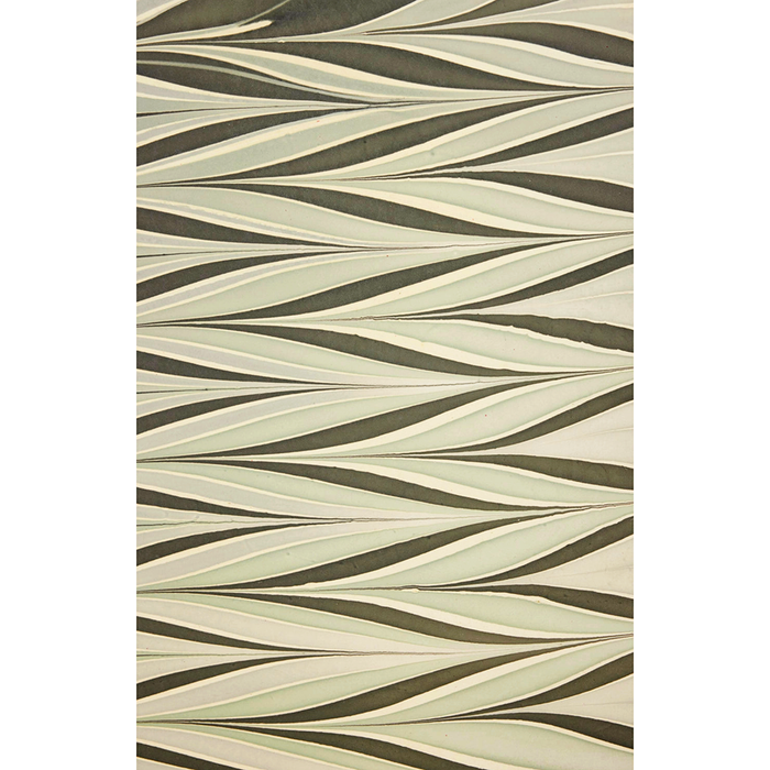 Handmade Indian Cotton Paper- Marbled Candy Stripes heather grey, sage green, light grey - full sheet