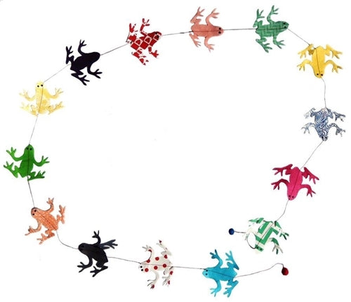 Use the Handmade Lokta Paper Frog Garland as a gift or as decoration.