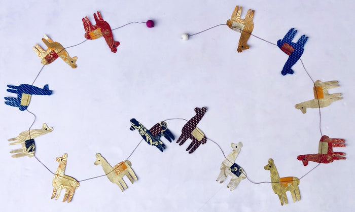 Handmade Lokta Paper Garland- Llama