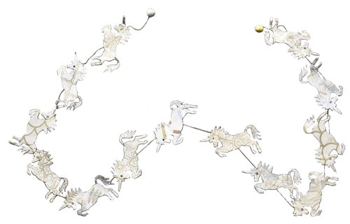 Handmade Lokta Paper Garland- Metallic Unicorn