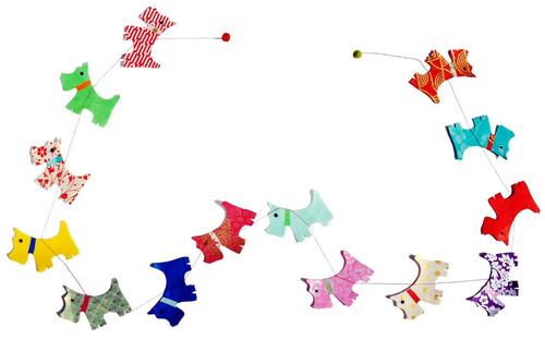Handmade Lokta Paper Garland- Scottie Dog