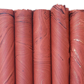 Handmade Marbled Paper- Brick Red with Black and Gold 5 sheets rolled to show pattern variations
