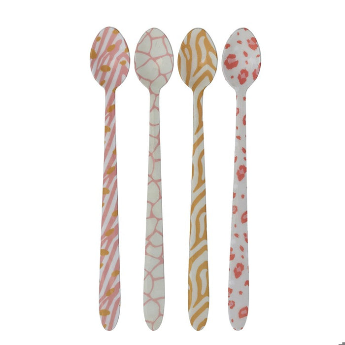 Hazel Mazel | Enameled Stainless Steel Cocktail Spoon, Assorted Patterns