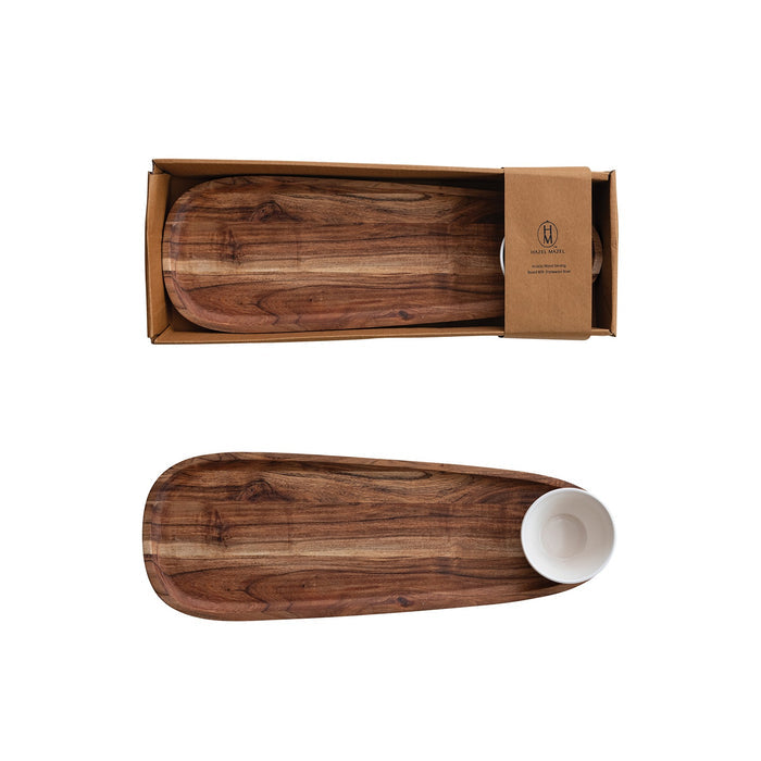 Hazel Mazel | Long Serving Tray with Fluted Bowl