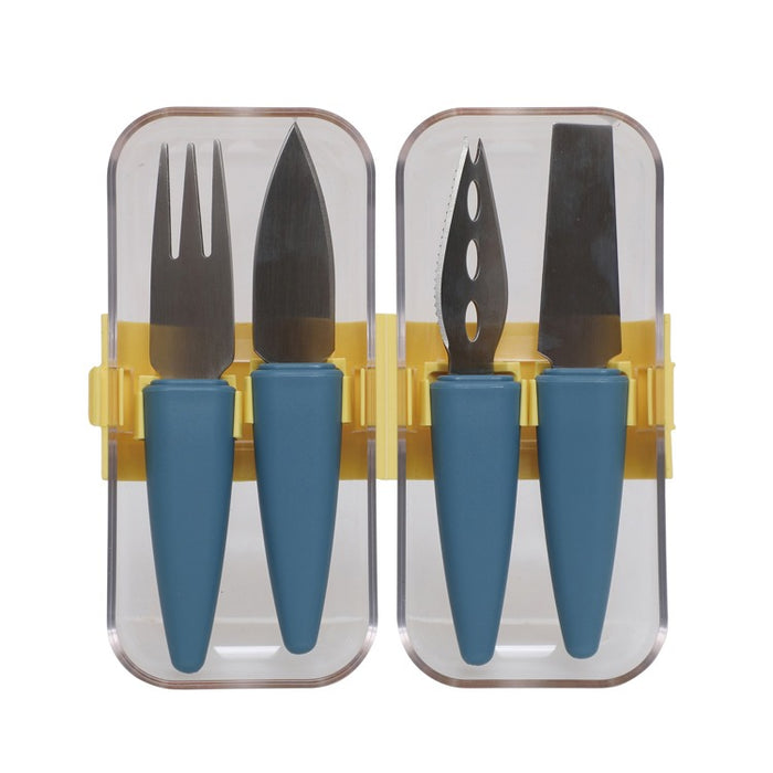 Hazel Mazel | Stainless Steel & Plastic Cheese Knives w/Container