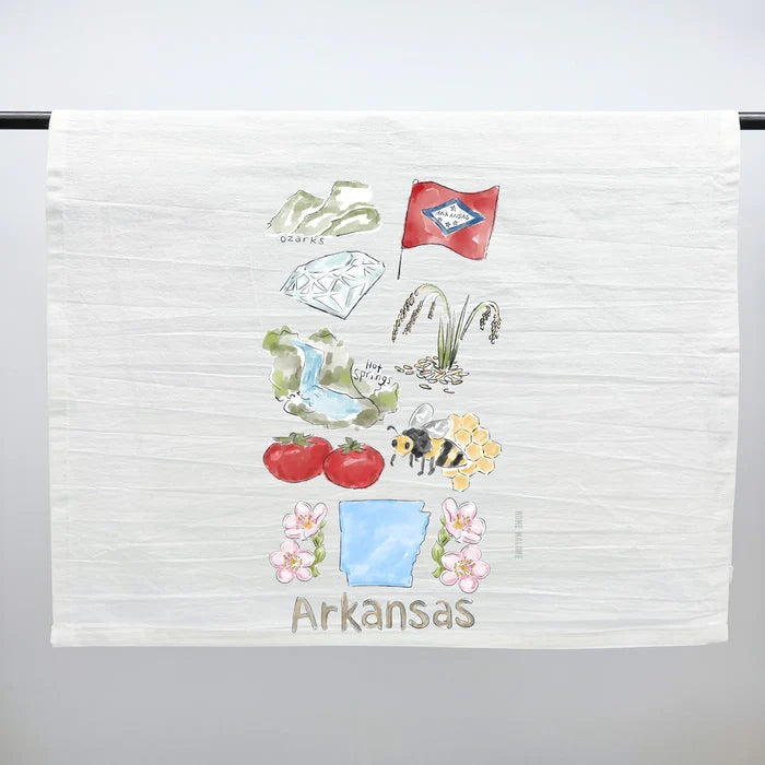 Home Malone | Arkansas Icons Tea Towel