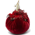Hot Skwash Large Velvet Pumpkin with Feathers