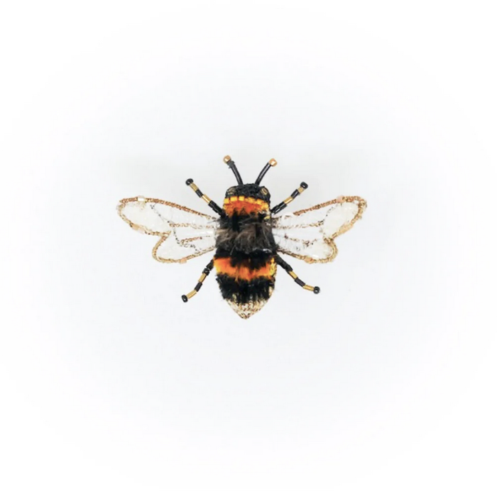 Bumble Bee beaded brooch pin