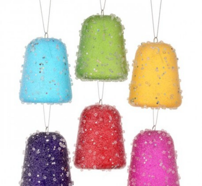 Iced Gumdrop Ornaments, Assorted Colors