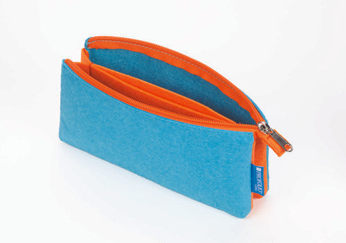Itoya Profolio Midtown Pouch in Ocean/Orange- 4x7 inches