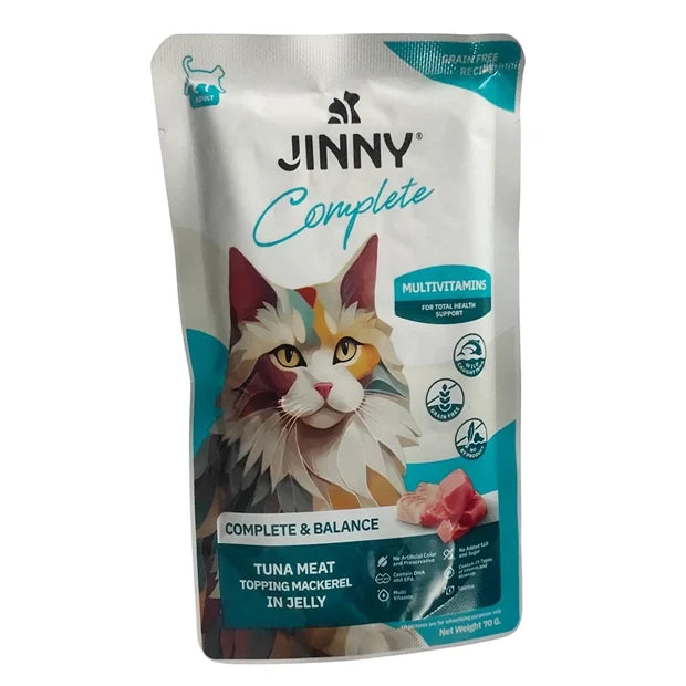 Jinny Multivitamins Tuna Meat Topping Mackerel In Jelly Adult Cat Pouch