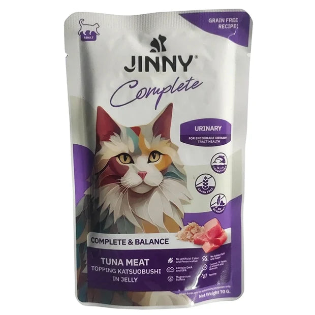 Jinny Urinary Grain Free Tuna Meat Topping Katsuobushi In Jelly Adult Cat Pouch