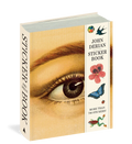 John Derian sticker book with eye illustration and decorative elements on a white background