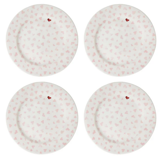 Juliska | Love You More Dessert/Salad Plate Set of 4, Pink