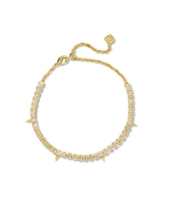 Kendra Scott| Jacqueline Tennis Bracelet| Gold, White Crystal
