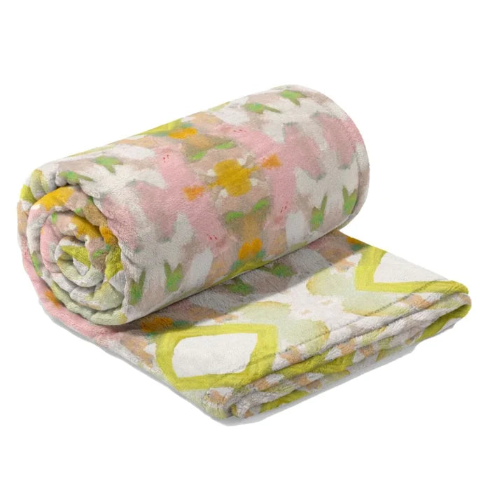 Laura Park | White Lotus Fleece Blanket