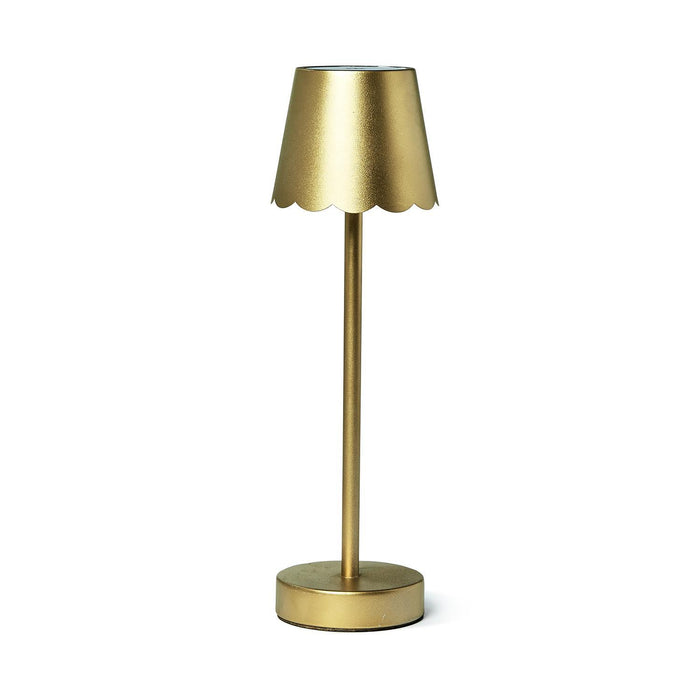 LED Cordless Table Lamp With Scalloped Edge Shade In Gift Box