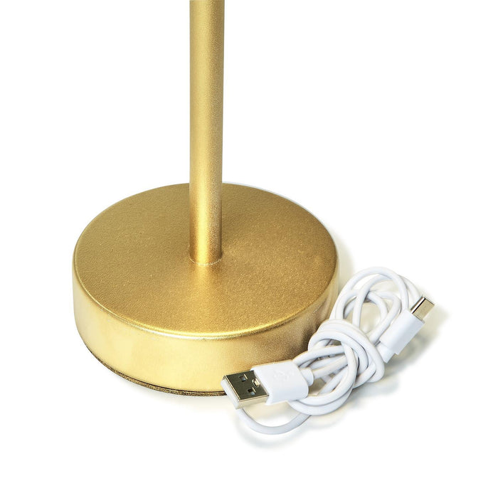 LED Cordless Table Lamp With Scalloped Edge Shade In Gift Box