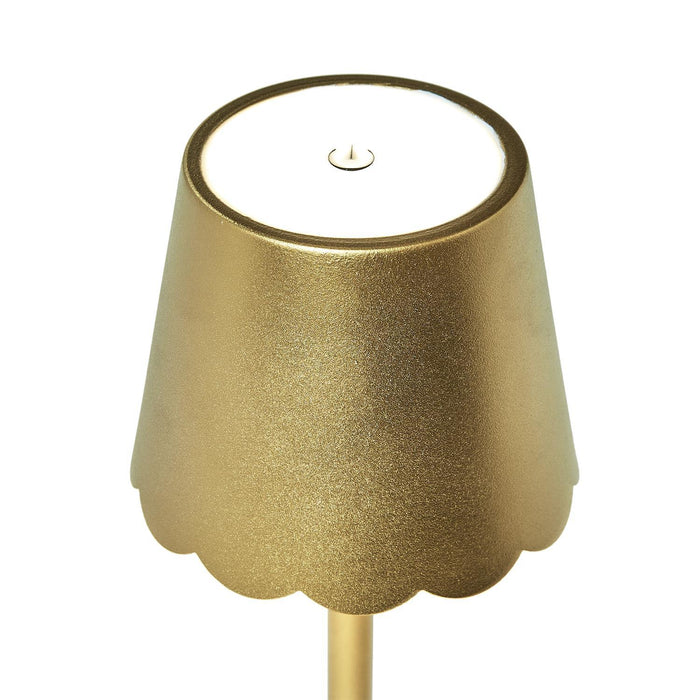LED Cordless Table Lamp With Scalloped Edge Shade In Gift Box