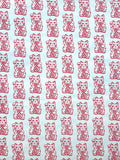 Lucky Cat Lokta Paper- Red on Cream
