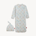 Lullaby Sky Modal Magnetic Gown & Hat Set, Assorted Colors