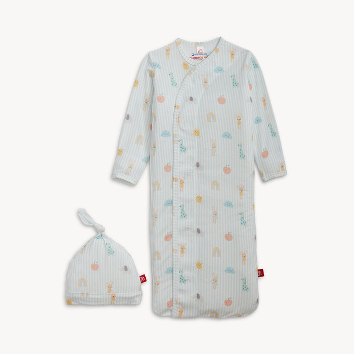 Lullaby Sky Modal Magnetic Gown & Hat Set, Assorted Colors