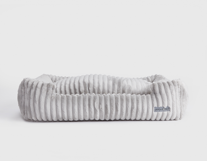 Luna Grey Corduroy Lounge Dog Bed