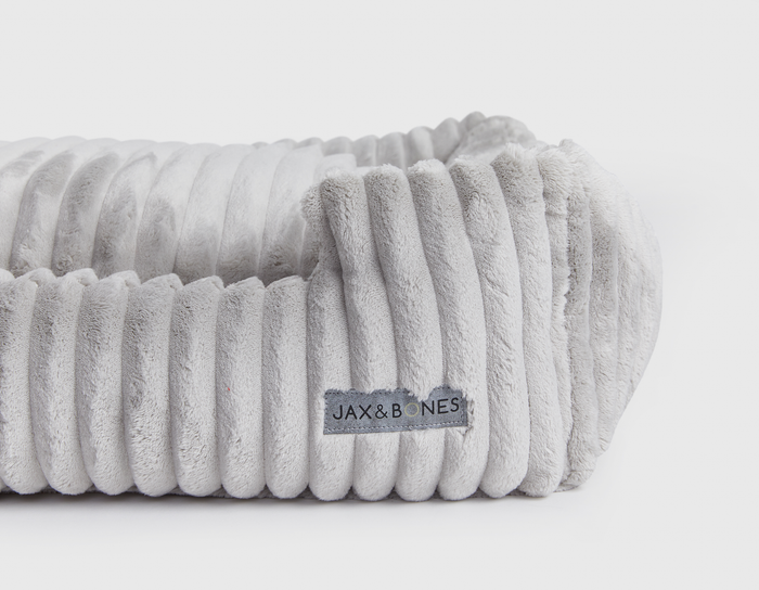 Luna Grey Corduroy Lounge Dog Bed