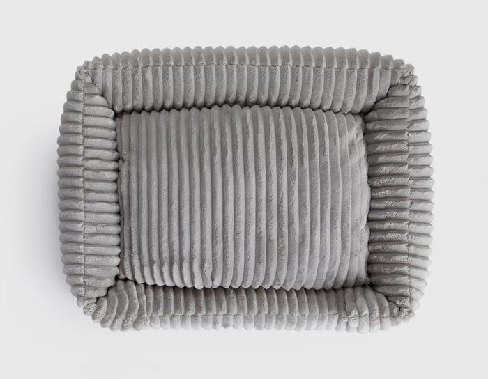 Luna Grey Corduroy Lounge Dog Bed