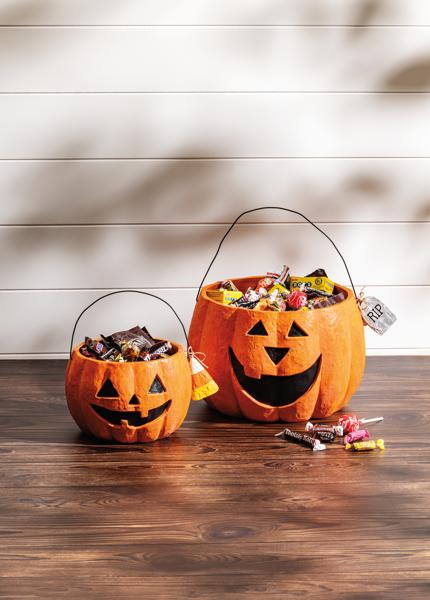 Mache Pumpkin Treat Buckets