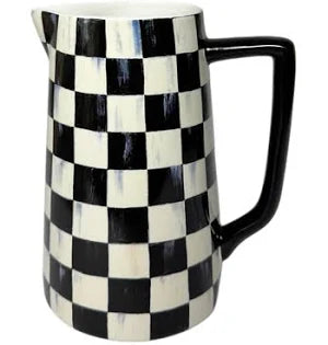 MacKenzie Childs Courtly Check Farmhouse Pitcher