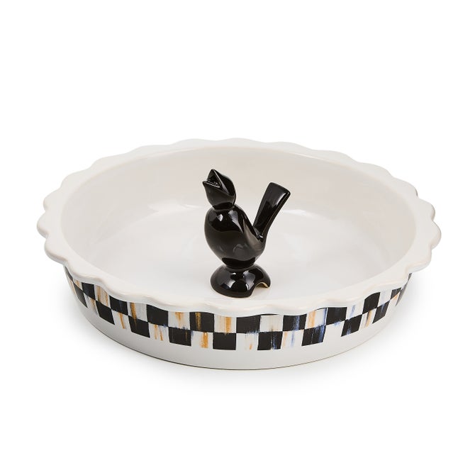 Mackenzie Childs | Courtly Check Pie Plate with Pie Bird