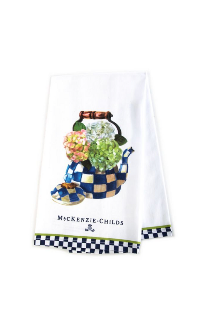 Mackenzie Childs | Hydrangea Tea Kettle Dish Towel