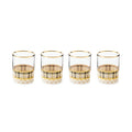 Mackenzie Childs | Set of 4 Tartan Mocha Tumbler Glass
