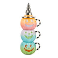 Mackenzie Childs | Trick or Treat Lidded Pumpkin Mug Tower, Set of 3